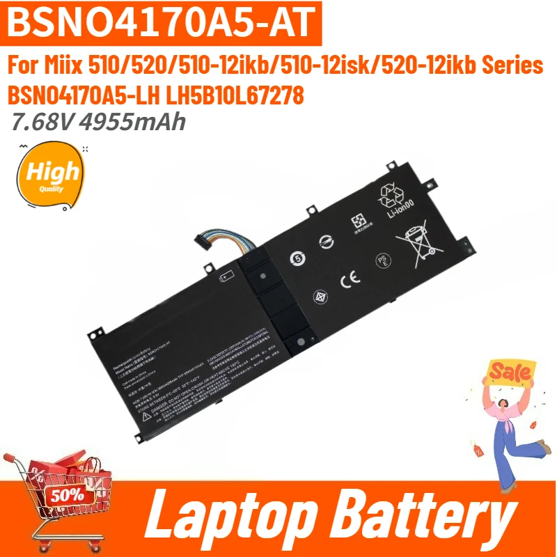 

BSNO4170A5-AT 7.68V 4955mAh Laptop Battery For Miix 510-12ikb/510-12isk/520-12ikb/510/520 Series Brand-New High Quality