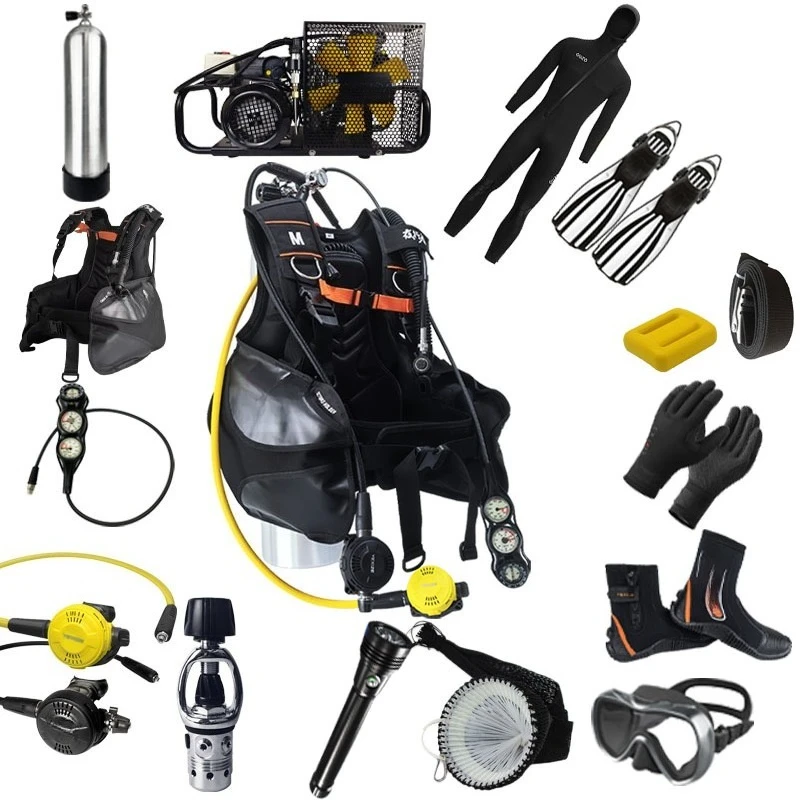 

12 liters deep diving breathing apparatus, equipped with a full set of underwater scuba oxygen tanks, sea fishing set