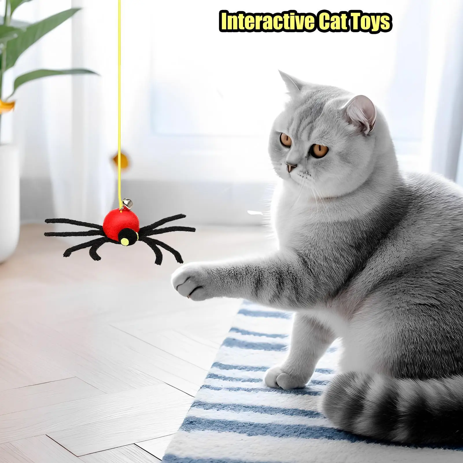 Cat Door Frame Toy Elastic String Spider Game Teaser Elastic String Stimulating Cat Toys For Puppy Kitten Small Medium Large