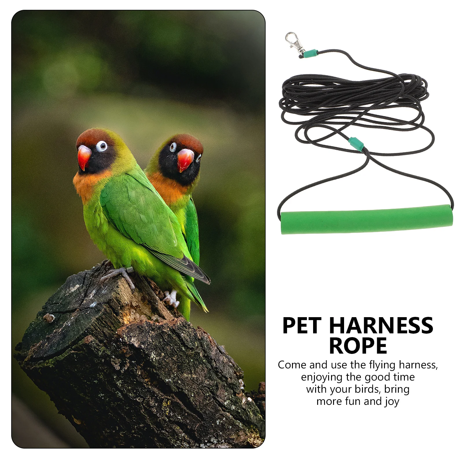 

2Pcs Parrot Harness Rope Bird Pet Hauling Rope Comfortable Silky Texture Easy Wear No Irritation Green Bird Flying Harness
