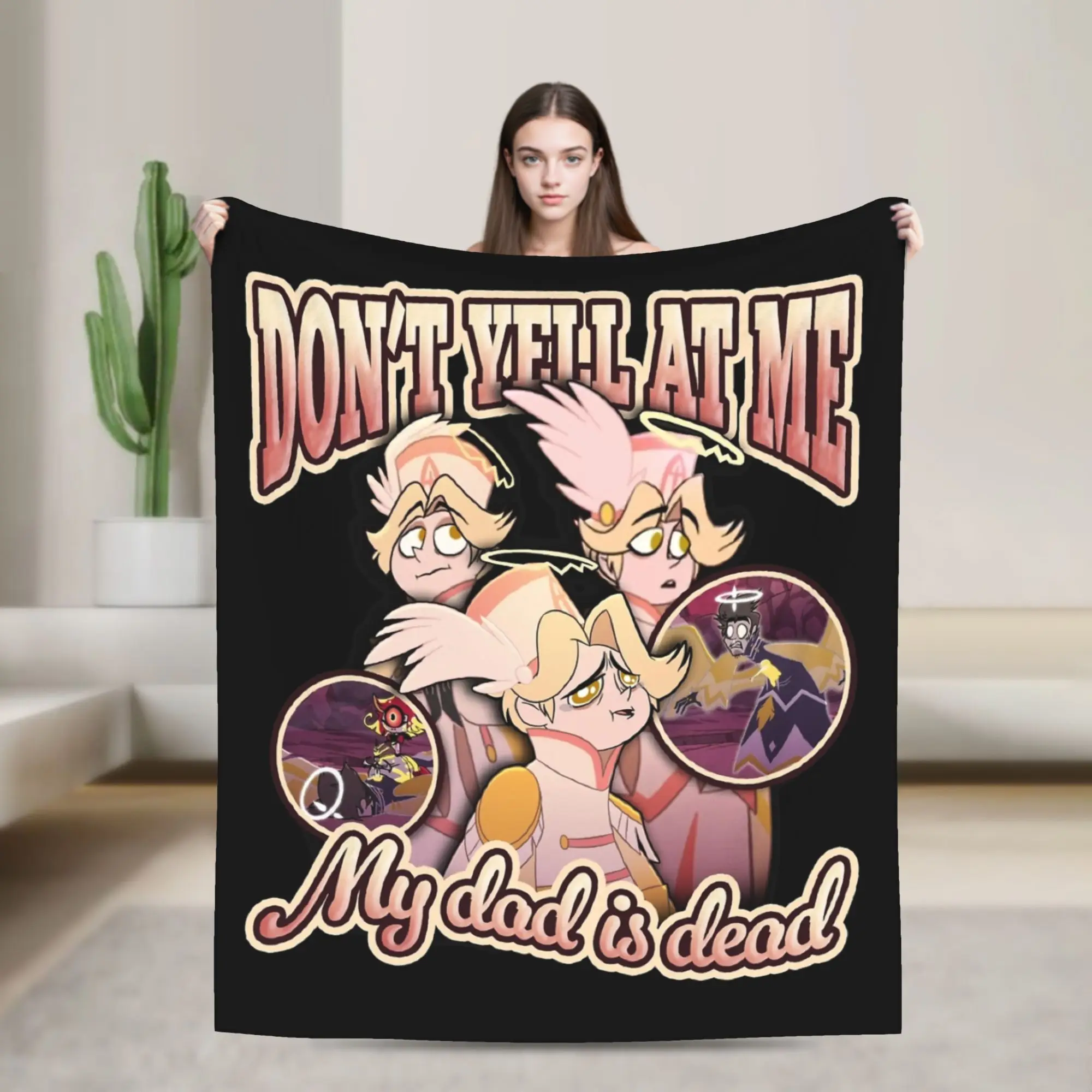 Hazbins Hotels Abel Blankets Fleece Spring Autumn   Multifunction Lightweight Throw Blanket for Bed Car Bedspread