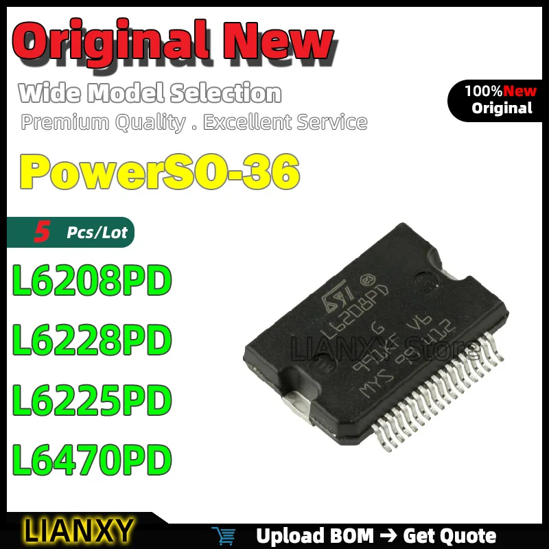 

5pcs PowerSO-36 L6208PD L6228PD L6225PD L6470PD Stepper motor driver New Original
