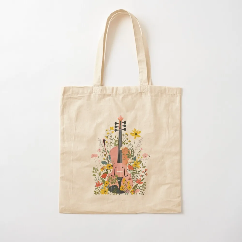 

Floral violin Tote Bag Cloth bags bags luxury women