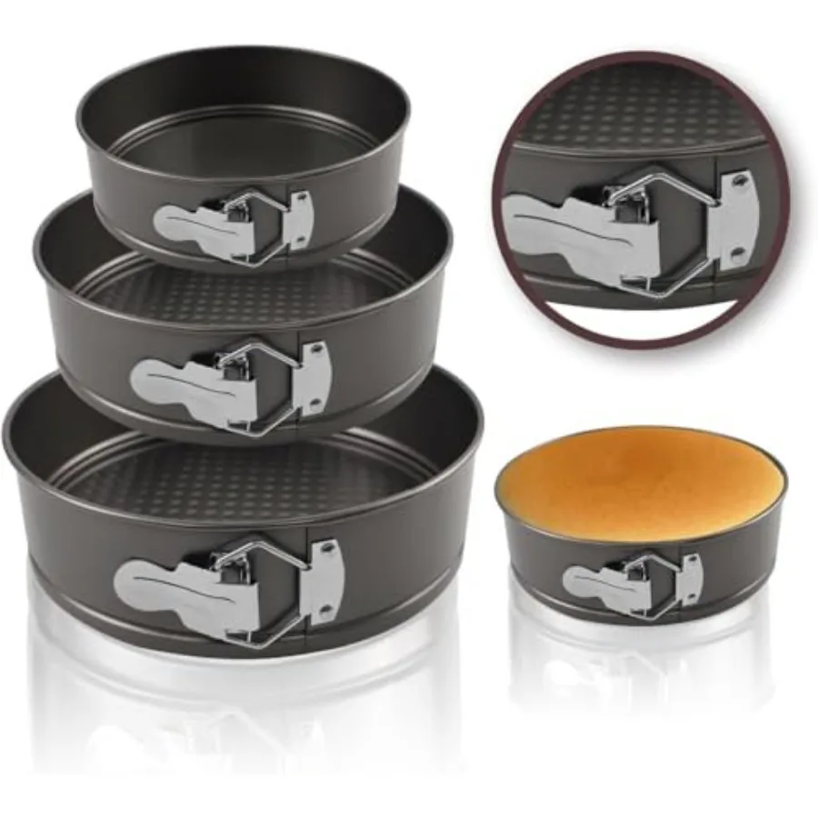 

Springform Pan Set, 4" 7" 9" Nonstick Cheesecake Pan, Round Cake Pans, Leakproof Cake Tins with Removable Bottom, Springform Ca