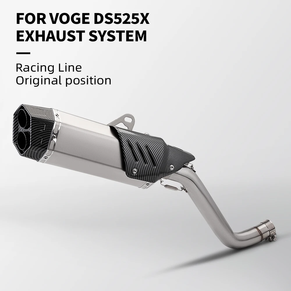 

For VOGE DS525X DS 525X Motorcycle Exhaust Escape System Modified Muffler 51mm Middle Link Pipe