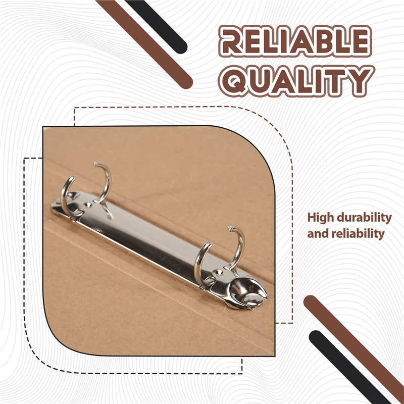2Pcs A5 Refillable Ring Binder, A5 Kraft Paper Folders With 2 Rings To Add Loose Sheets