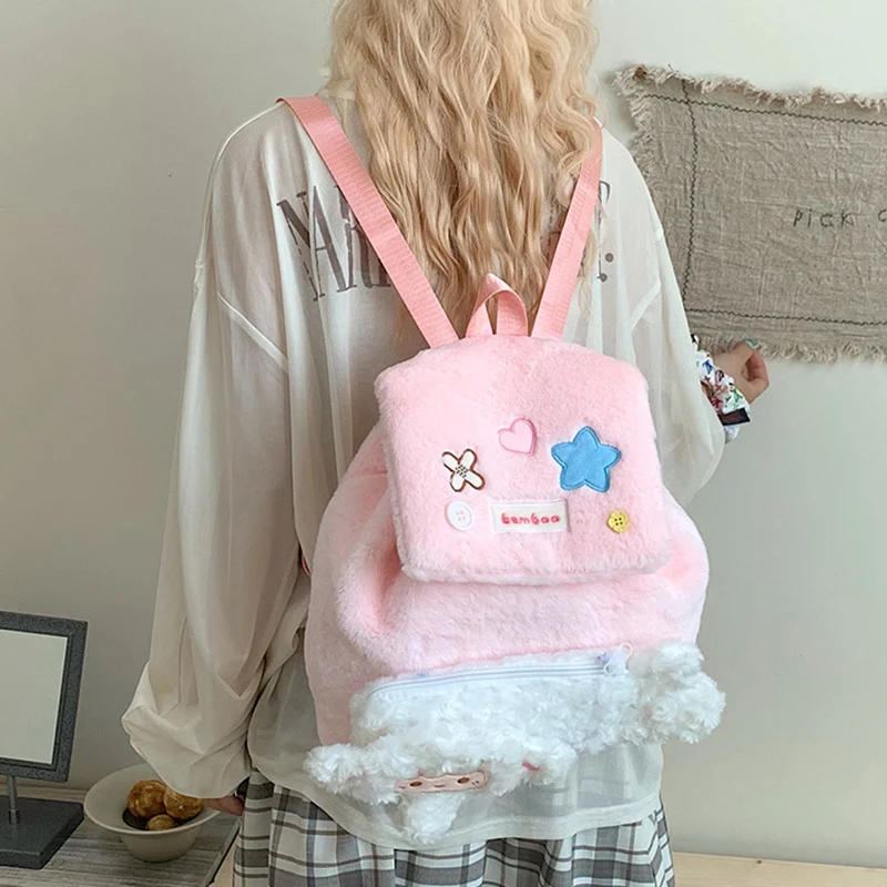 Cute Large Capacity My Plush Backpack Kawaii Design Shoulder Bag For Trendy Accessories