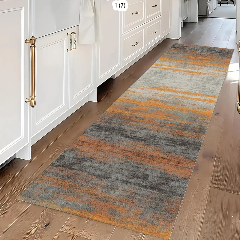 Abstract Aged Textured Carpet Mat Rug Home Decoration Blue Beige Grey Gradient Color Pattern Floor Decor Living Room Decoration