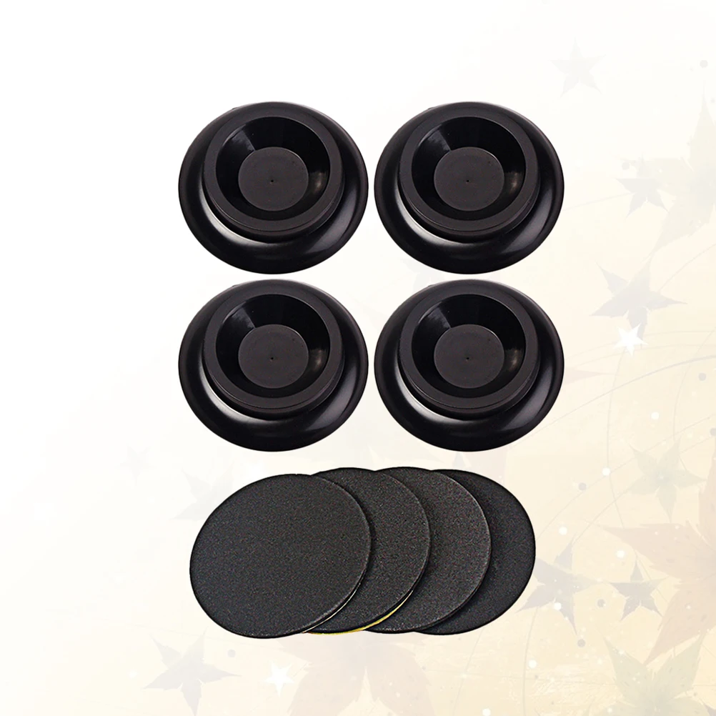 

4 Pcs Piano Mat Caster Cups Household Mats Floor Doormats Foot Pads Black Non-slip Floormat