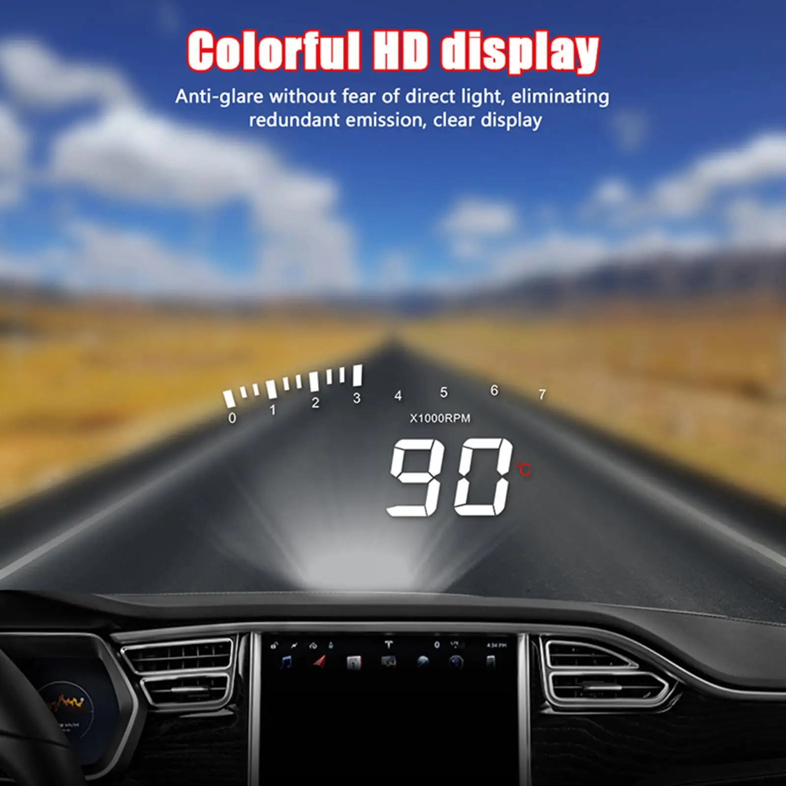 

Автомобильный LED-дисплей-спидометр: Прочный проектор на лобовое стекло с отображением напряжения