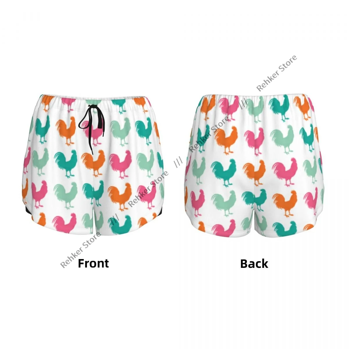 Pantaloncini da yoga da donna Roosters Stampa Pantaloncini da allenamento Fitness ad asciugatura rapida da donna Yoga Gym Running Pantaloni corti Abbigliamento sportivo