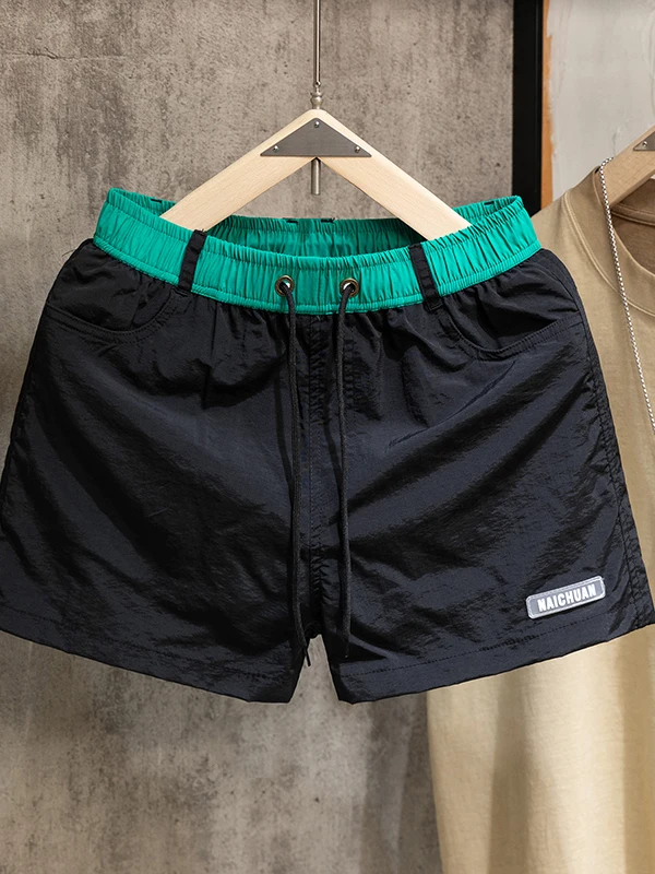 

Летние тонкие мужские orts Casual Qui Dry уличные пляжные брюки свободного покроя молодежные активные Sle полиэфирное волокно чистый цвет средней талии