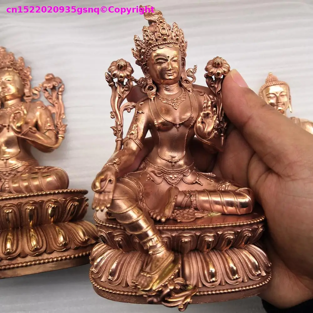 Special offer Exquisite tara Bodhisattva Offering handmade Buddha statue copper carving Buddhist altar family lama monk worship