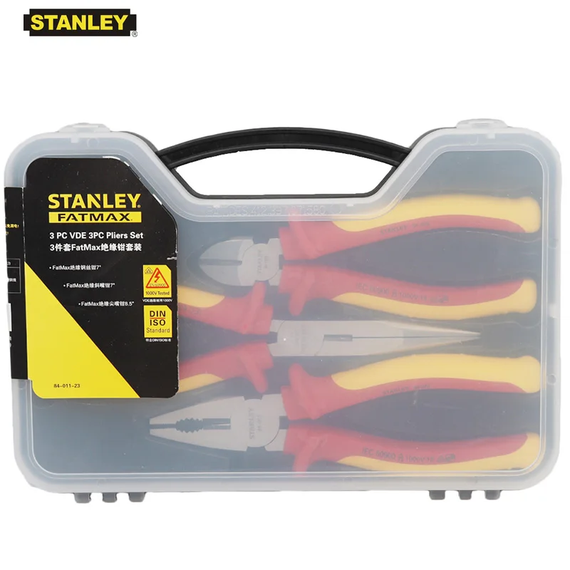 Stanley 3-piece FatMax Insulated Pliers Set stripper VDE Electrician Wire Cutter Insulated Handle Pliers Kit