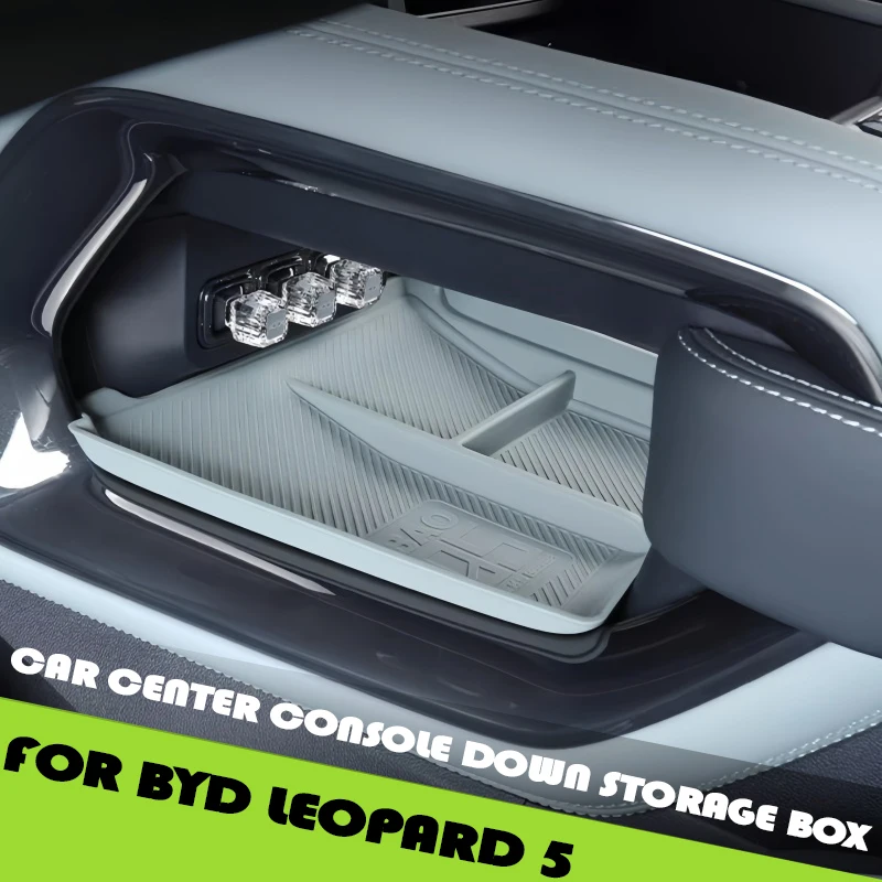 

Car Center Console Down Storage Box Fit for BYD Leopard 5 Modified Auto Center Console Silicone Storage Box Car Upgrade Parts