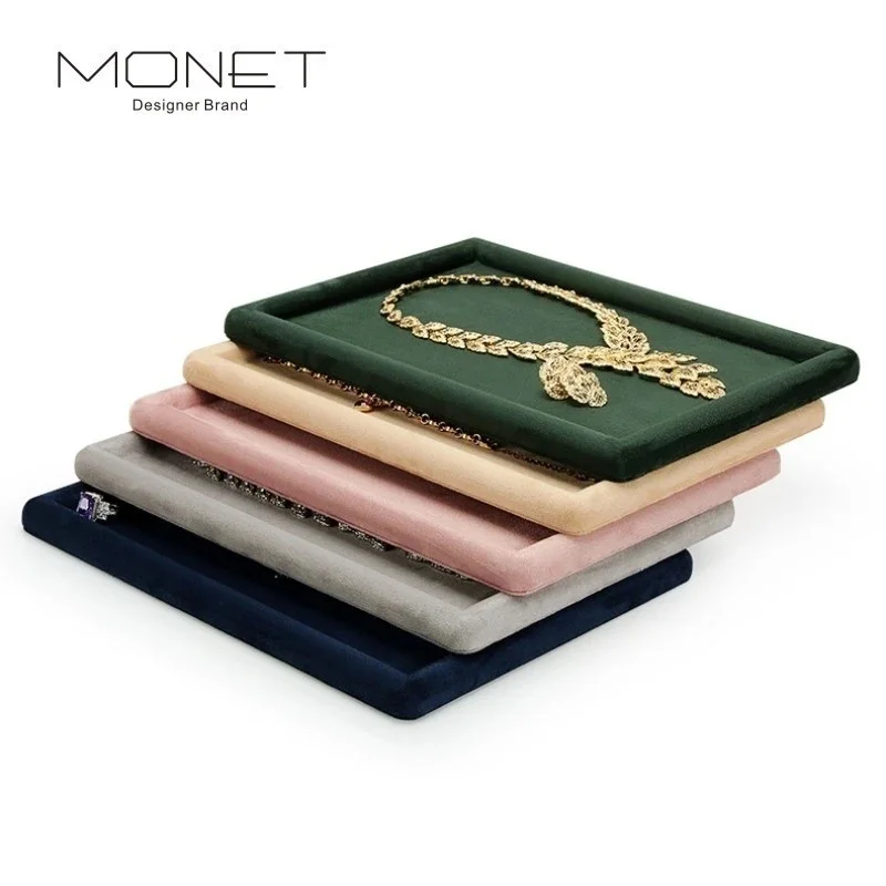 

For YinBeiNi Armband Ring Halskette Ohrringe Aufbewahrung Display Tablett PU Leder Schmuck Organizer Tablett Tischplatte Display