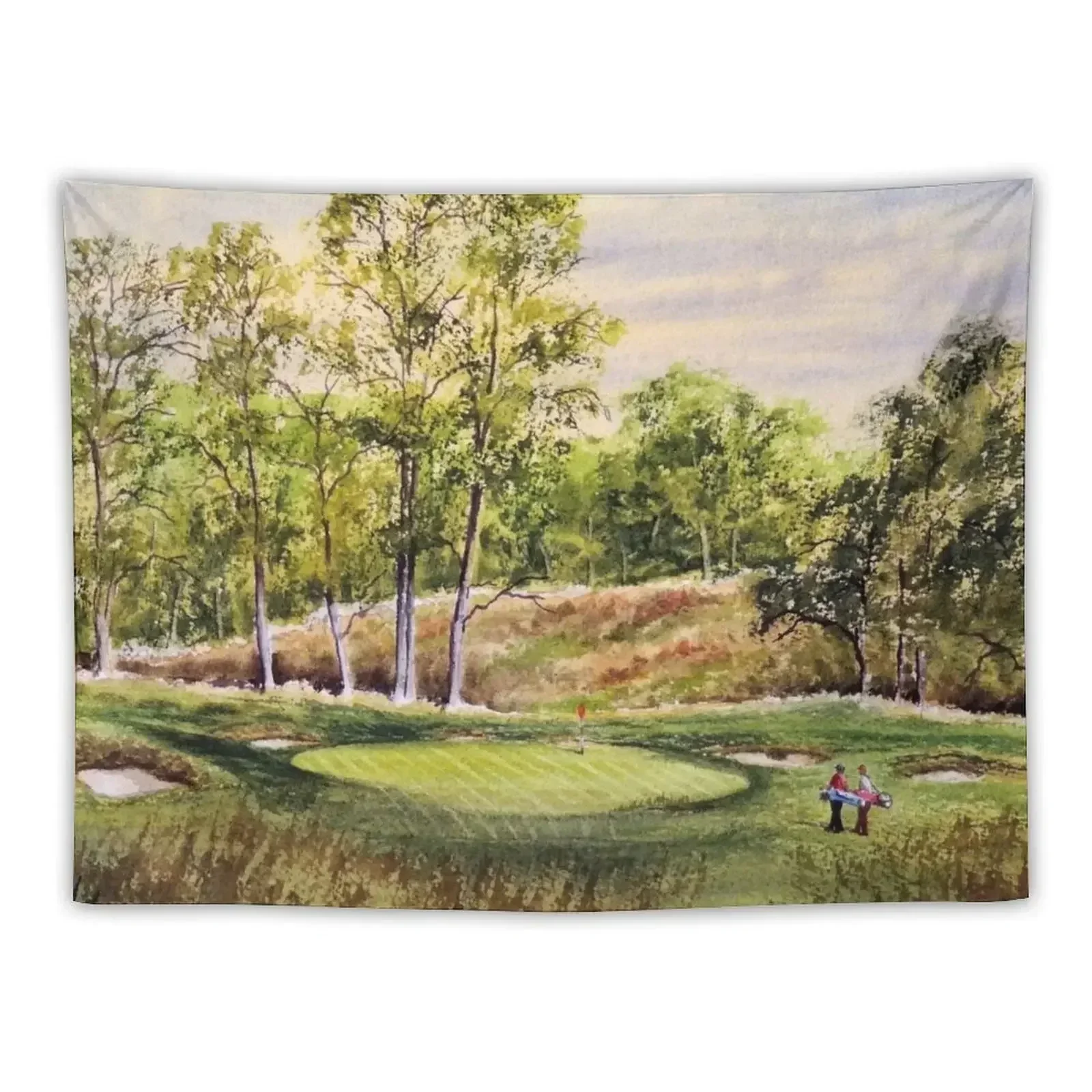 Merion Golf Course 17th Green Tapestry Decorative Paintings Wall Art Tapestry