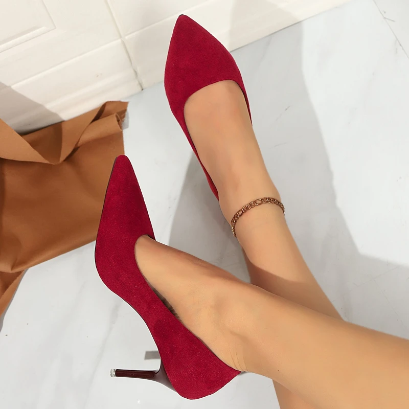 2026 Neue Sexy High Heels Modische Spitze Schuhe Bequeme Allround-Damenschuhe mit Knöchelriemen und Gummisohle