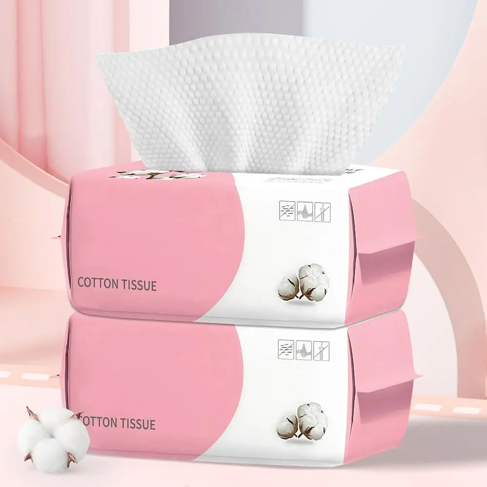 

100 Pack Biodegradable Ultra Soft & Thick Disposable Washcloths, Ideal for Sensitive Skin, Makeup Removal, and Cleansing