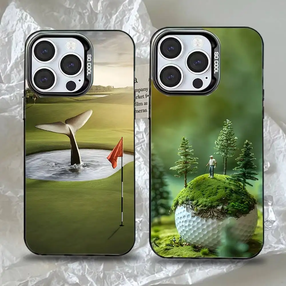 

Sport Golf Ball Phone Case For iPhone 17，16,15,14,13,12,11,Pro,Max,Plus,Mini,XS,SE Anti Fall Black Matte Hard Bumper
