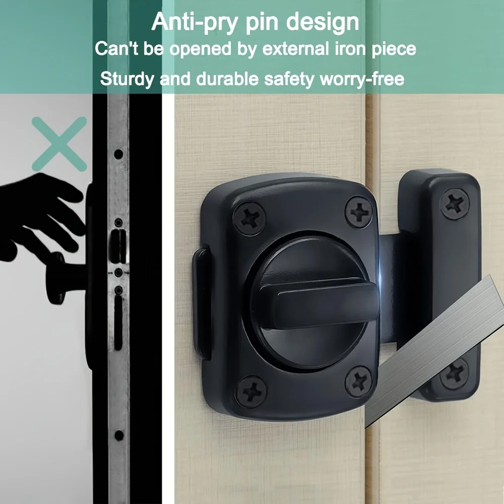 Household Security Door Lock, Rotating Bolt, Door Latch, Sliding Lock, Twist-Rotating Barrel Lock, Used For Bathroom And Toilet