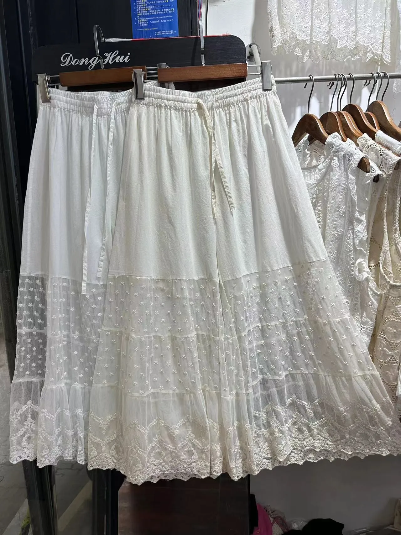 Summer Thin Layer Pure Cotton Lace Trim Single Layer Briefs Loose Inner Wear Wide Leg Pants Underwear Eighteen Pants