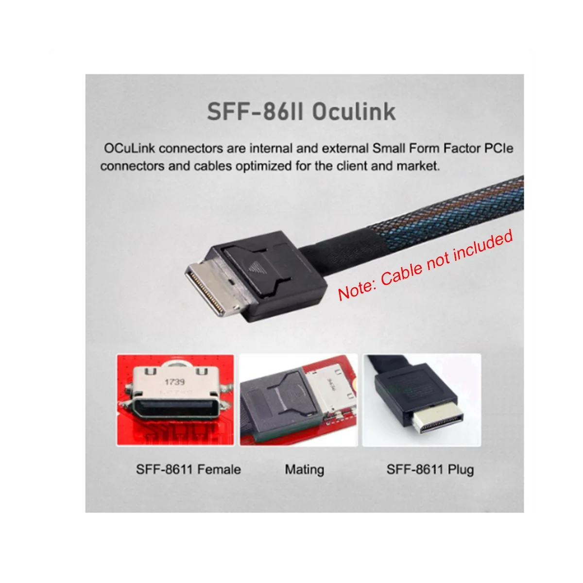 PCIe to SFF-8611 Adapter,Oculink SFF-8611 to PCIe PCI-Express 16X 4X Adapter with SATA Power Port for Mainboard Graphics