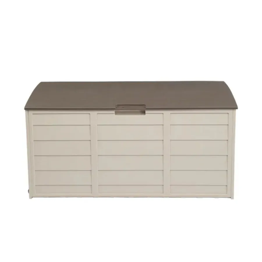 75gal 260L Outdoor Garden Plastic Storage Deck Box Chest for Tools Cushions Toys Lockable Seat