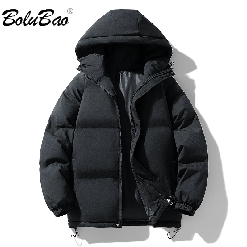 

BOLUBAO 2024 Outdoor Leisure Parka Cotton-Padded Men's Solid Color Hooded Coat High Quality Parka Cotton-Padded Men's Coat