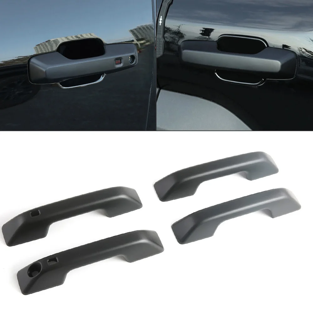 

4Pcs Car Exterior Side Door Handle Protective Cover Trim For BYD Shark 6 2024 2025 2026 LHD Carbon Fiber Black