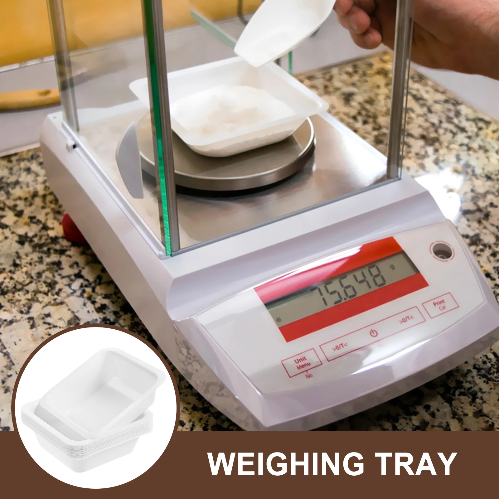 

20pcs Plastic Weighing Tray Food Safe Lightweight Disposable Measuring Mixing Liquids Solids Powders Anti Static Non Stick