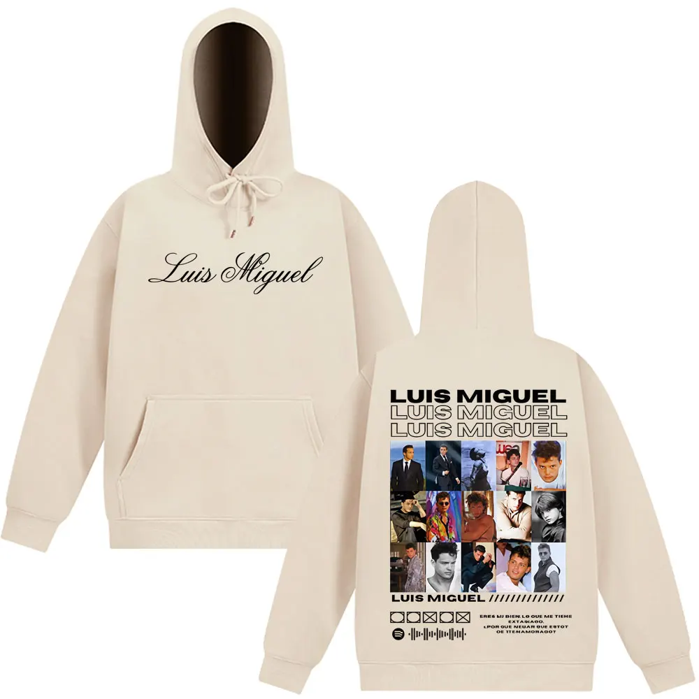 مغني الراب لويس ميغيل ألبوم الجرافيك هوديس الرجال النساء الهيب هوب بلوزات فضفاضة الخريف والشتاء عالية الجودة عادية الصوف هوديي