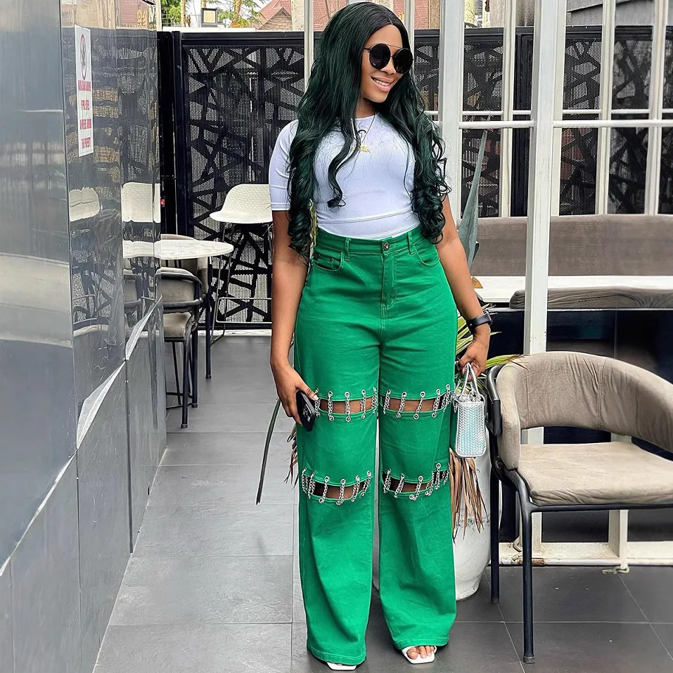 Рисунок 3 - Новые повседневные джинсы с пустыми ногтями и цепочкой