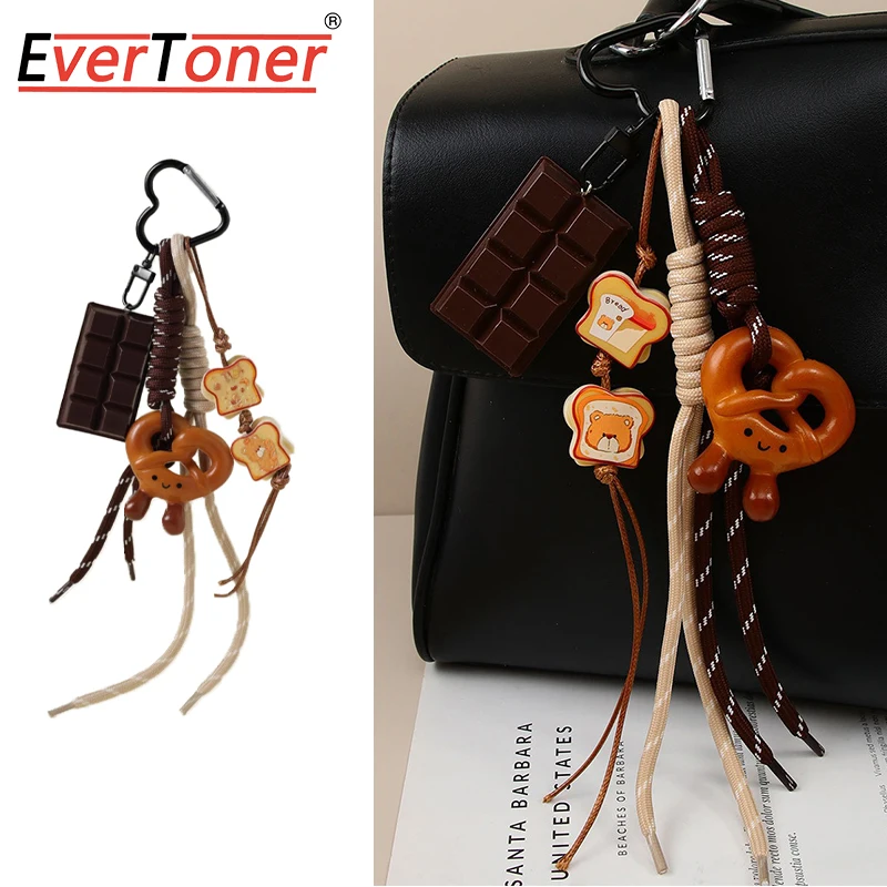 

Кожаный брелок EverToner для выпечки содового хлеба, сумка, подвесной кулон для ключей, тканые веревки ручной работы, брелок для ключей, сумка, детали, аксессуары