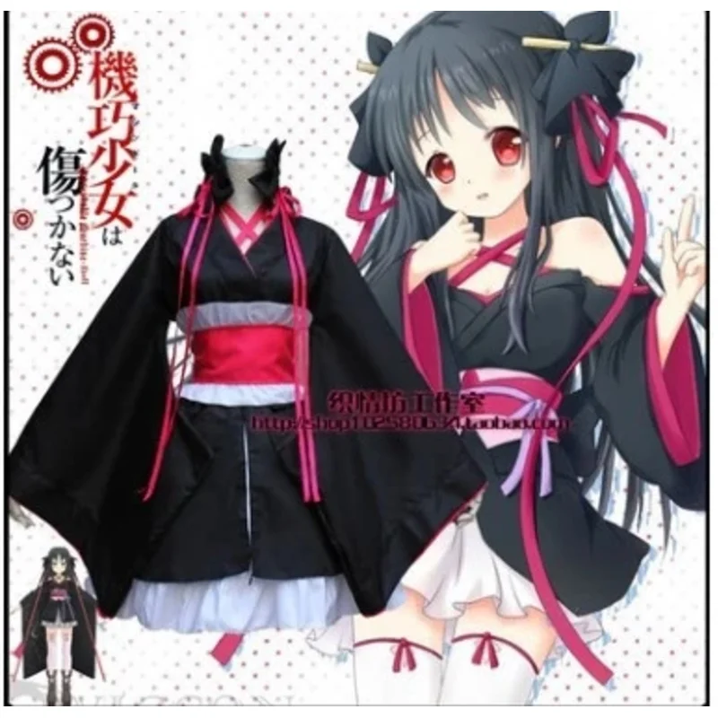 Kimono Yukata Robes Girls Anime Yaya Cosplay Costume Japanese Women Haori Party Dress Unbreakable Machine-Doll Clothing Set