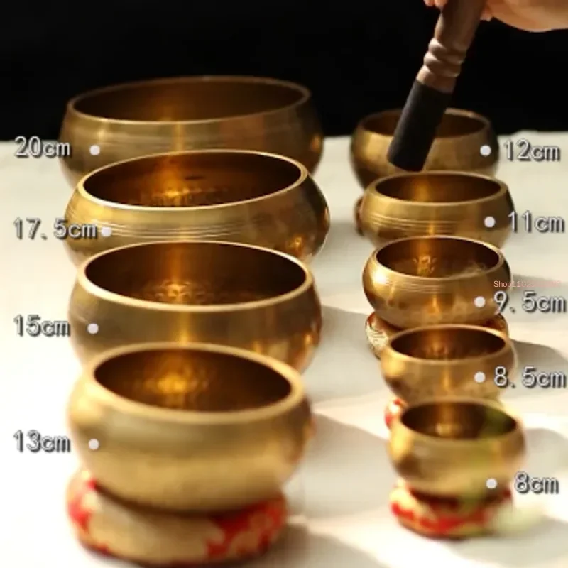 Nepal Tibet Buddha Sound Bowl Handmade Yoga Meditation Chanting Bowl Brass Chime Handicraft Music Therapy Tibetan Singing Bowl