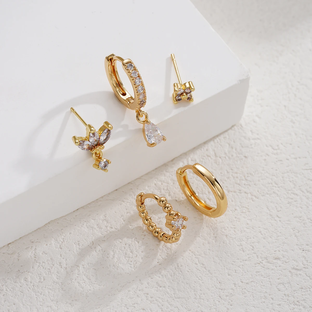 5 PCS Set Anting Huggie Hoop G - Body Jewelry For Women ulasan dan harga