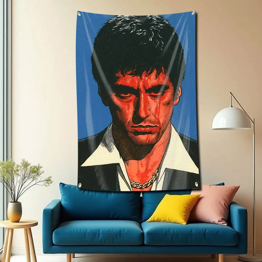 New God-father M-Michael Corleone Flag Tapestry Banner for Bedroom Living Room Outdoor Camping Custom Supported