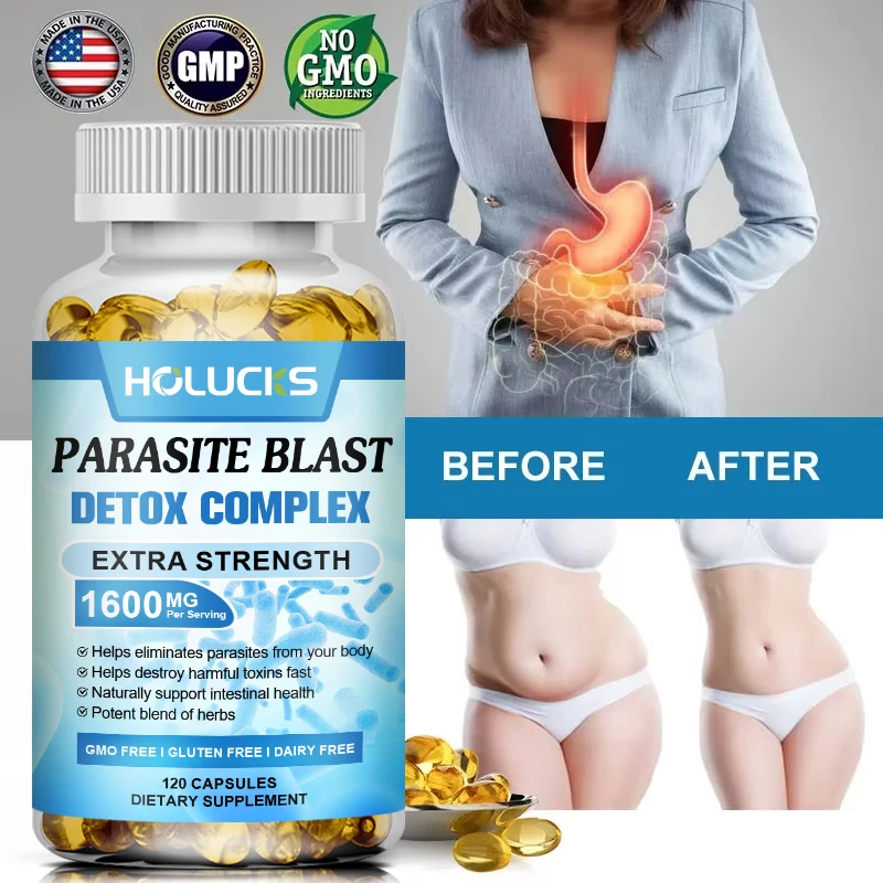 Extra Strength Parasite Cleanse Supplement, Natural Herbal Blend, Support Intestinal Health & Full Body Detox for Men & Women