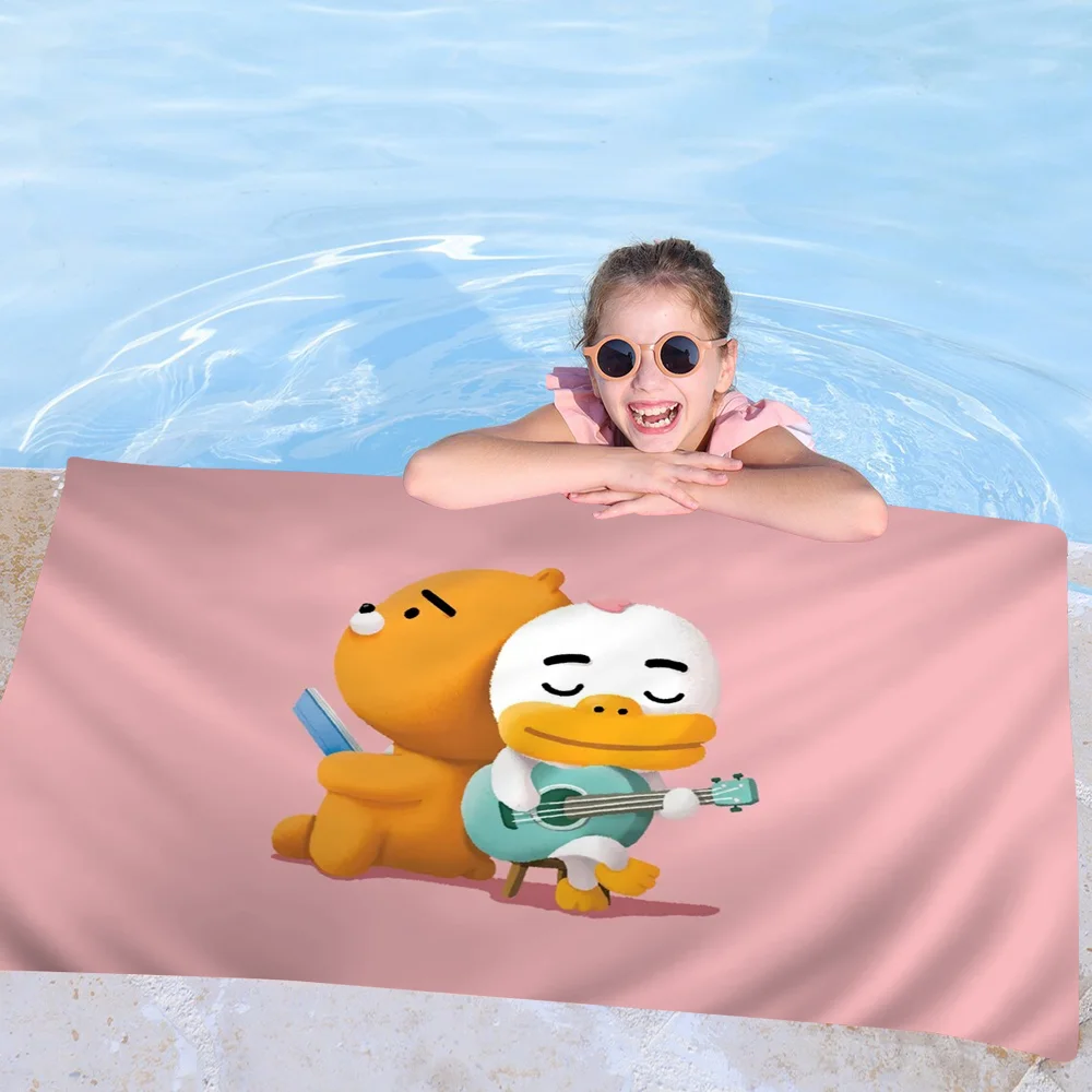 K-KAKAOS F-FRIENDS Anime Beach Swimming Towel Soft Absorbent Washcloth Children's Gifts For Kids Travel Camping Gym