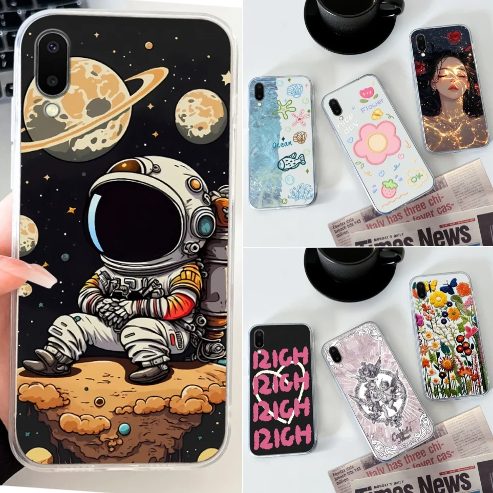 Beautiful Girl Fish Phone Case For Samsung Galaxy A02 A02S Cases For Samsung A01Core A01 Coque Housing TPU Soft Clear Shell Capa