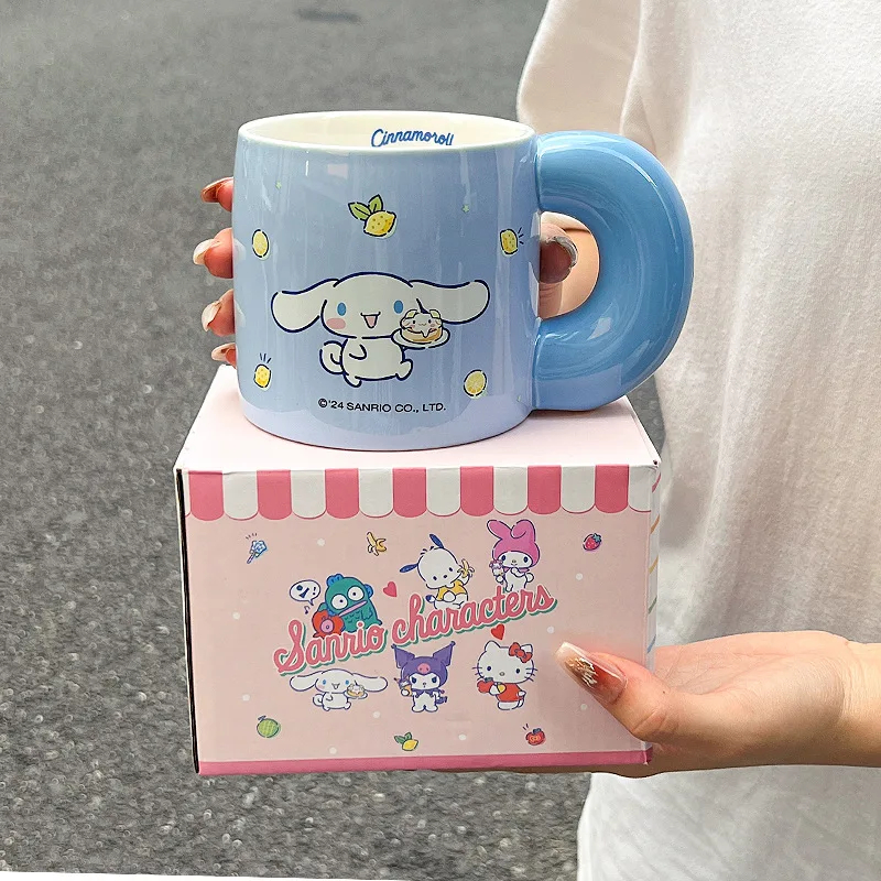 Sanrio mug cute water cup for girls large capacity household ceramic cup cartoon Hello Kitty coffee breakfast cup Christmas gift