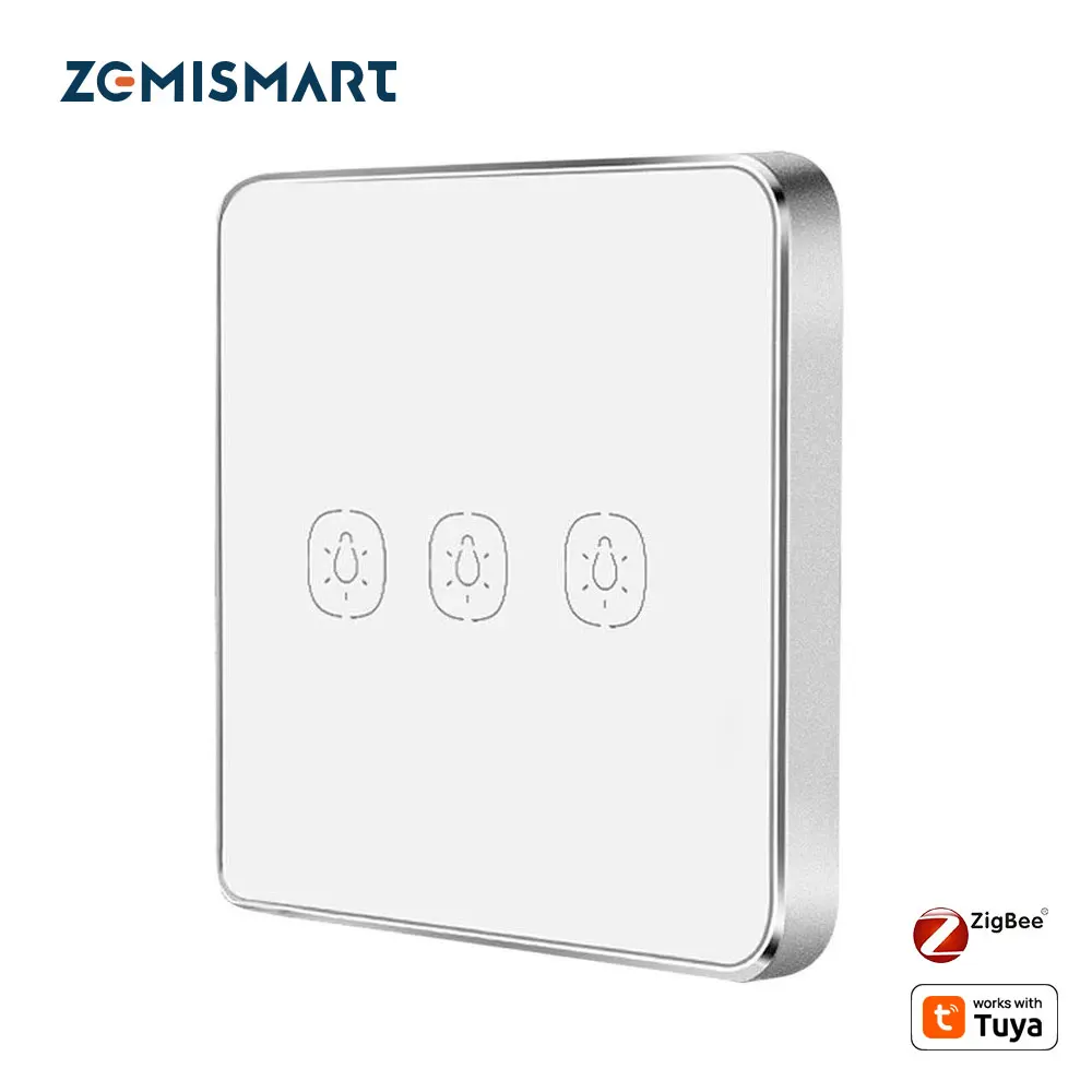 Zemismart Zigbee commutateur de scène sans fil fonctionne avec Tuya 1 2 3 Gang interrupteur de lumière tactile autocollant mural batterie Smart Life App contrôle