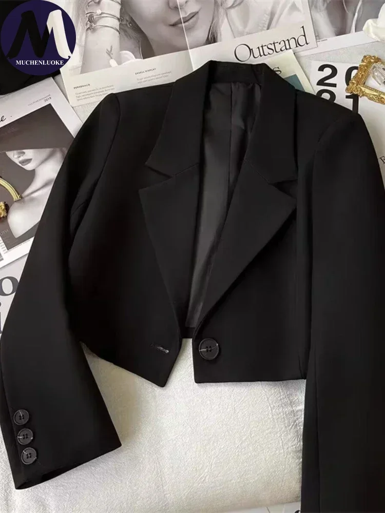 Women's Long Sleeve Blazer Short Blazers Korean Fashion Slim Fit Office Blazer Casual Versatile Spring Autumn New