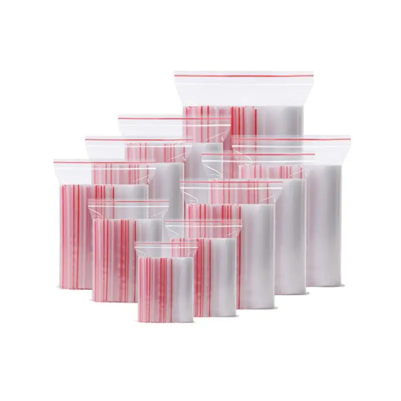 Small Transparent Reclosable Plastic Bags Clear Vacuum Food: 100Pcs Per Lot Storage Zipper