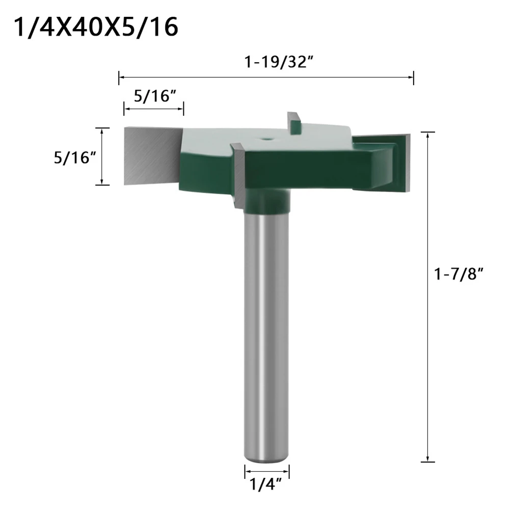 For Spoilboard Resurfacing 1/4 Inch Shank Router Bit Engraving Projects 4 Wings Design Alloy + Carbon Steel Anti-kickback Design