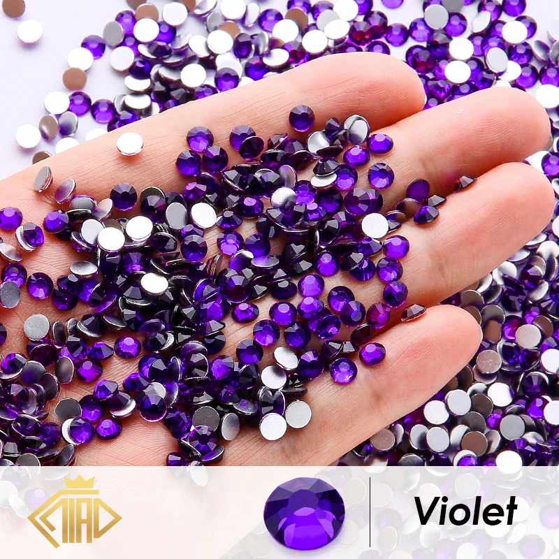 QIAO SS6-SS30 Volcano Strass Glitzer Nagelkristalle Glas Nicht-Hotfix Silber Flachboden Glaskristalle Dekorationen DIY – Detail 5