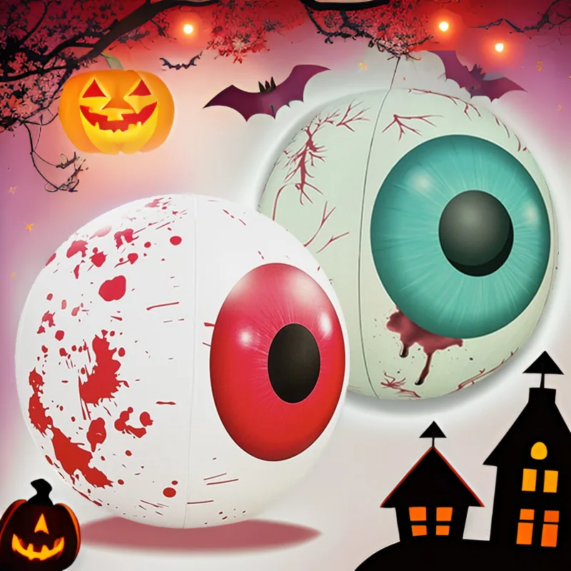 

Pvc Inflatable Led Glowing Ball Halloween Decoration Party Supplies Horror Bloodline Halloween Eye Pendant