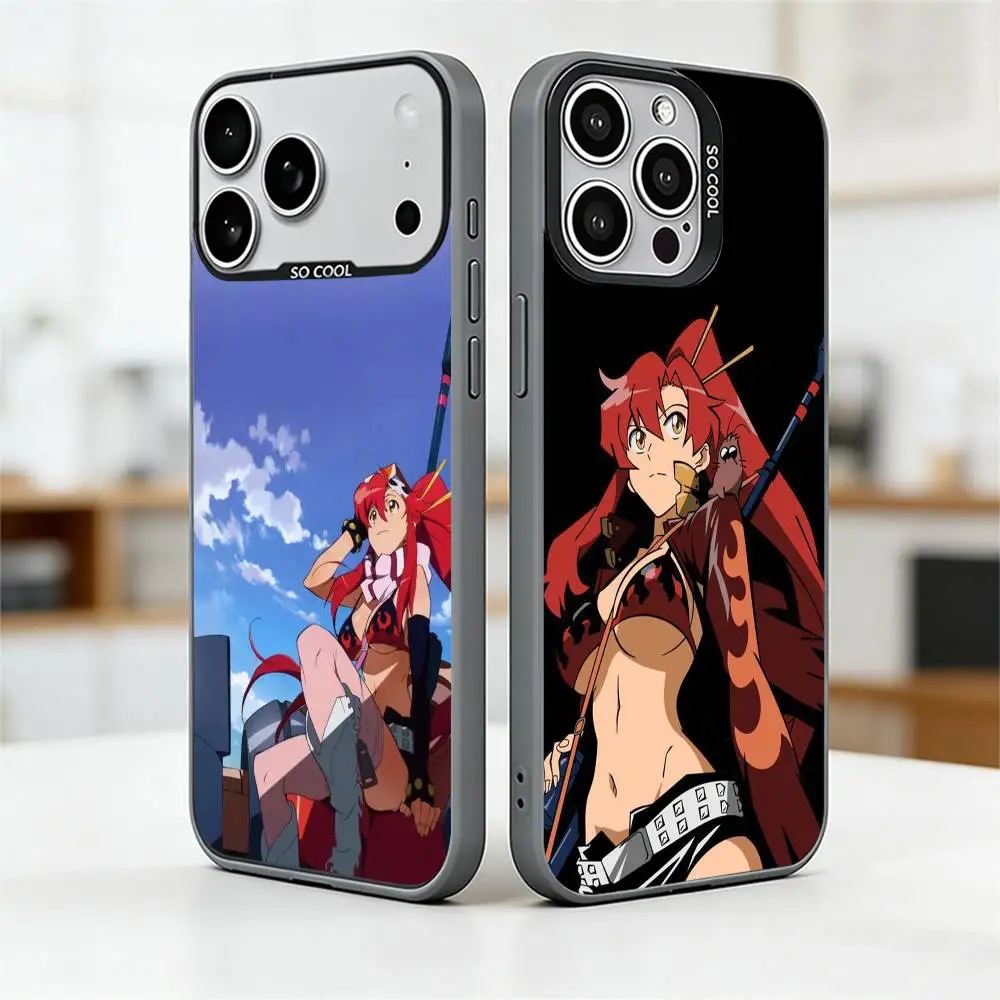 

Tengen Toppa Gurren Lagann Phone Case For iPhone 17,16,15,14,13,12,11 Plus,Pro Max,XS,Colored Silver Plated Inside Cover