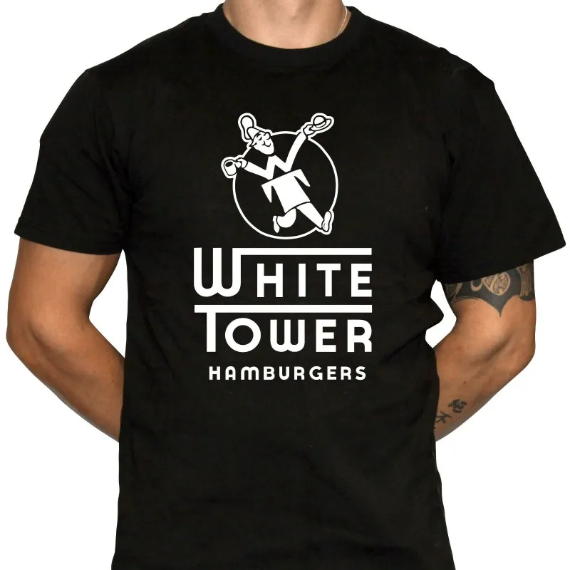 White Tower Hamburgers T-Shirt Defunct Burger Chain 100% Preshrunk Cotton